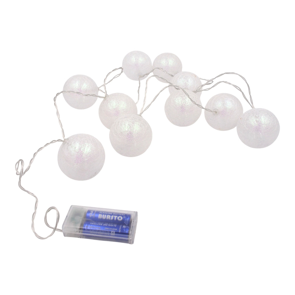 LED girlianda „Baltos burbuliukų lemputės“ (10 vnt.)