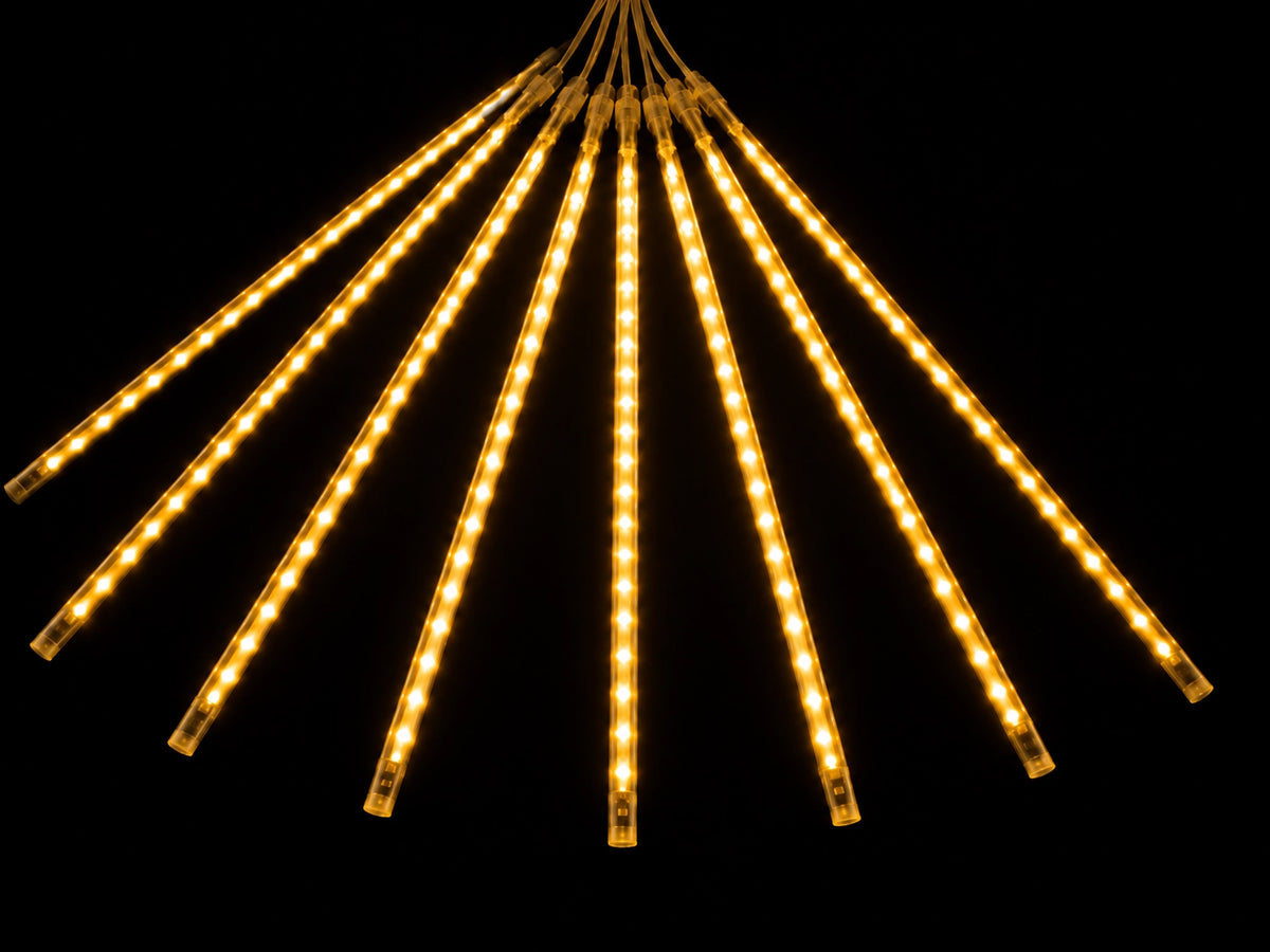 LED girlianda „Meteorai“, 8 × 50 cm, 288 LED, šiltai balta