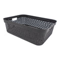 Plastikinė dėžutė su skylutėmis, 30 × 20 × 9 cm JUODA