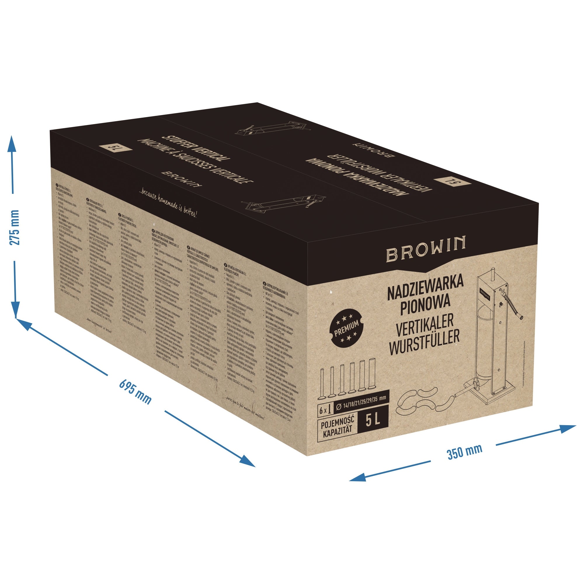 Premium klasės vertikalus kimštuvas 5L