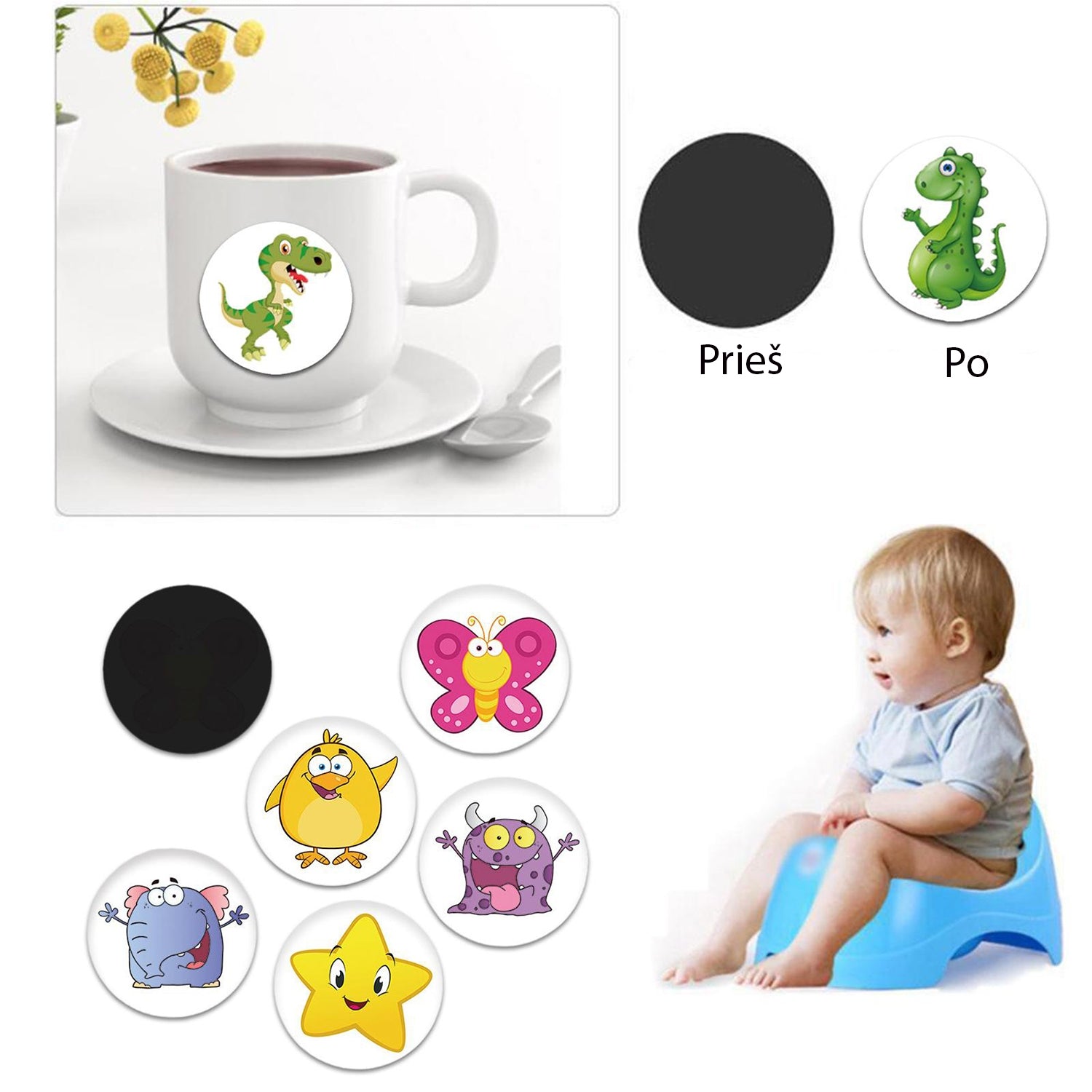 Puoduko treniruočių lipdukai, 5 vnt.
