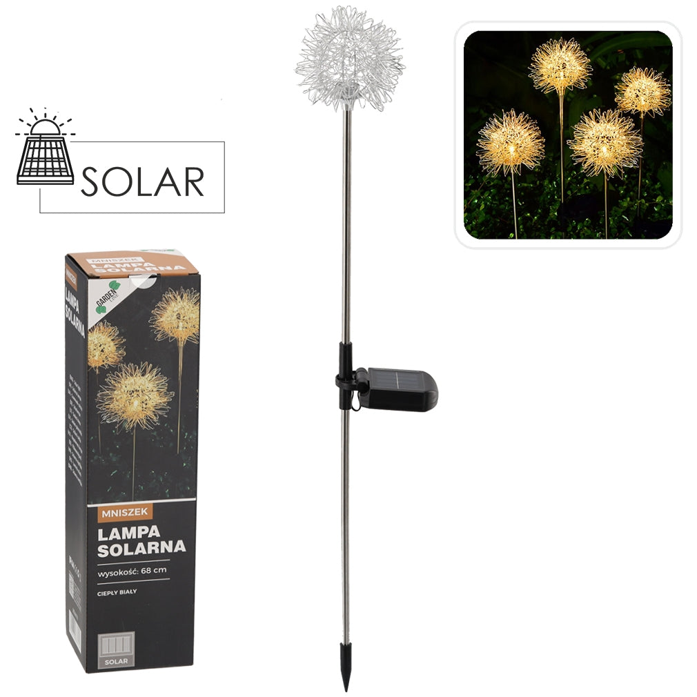 Saulės lempa „Kiaulpienė“ – LED, šiltai balta šviesa, 68 cm