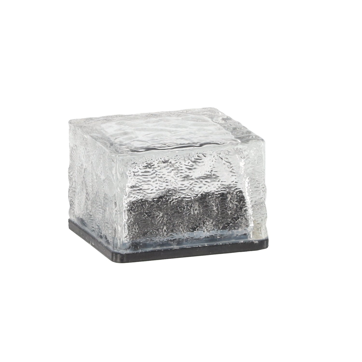Stiklinė saulės lempa – kubas 7 × 7 × 5 cm, šaltai balta LED