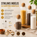 Stiklinis maisto saugojimo indas 24 CM.